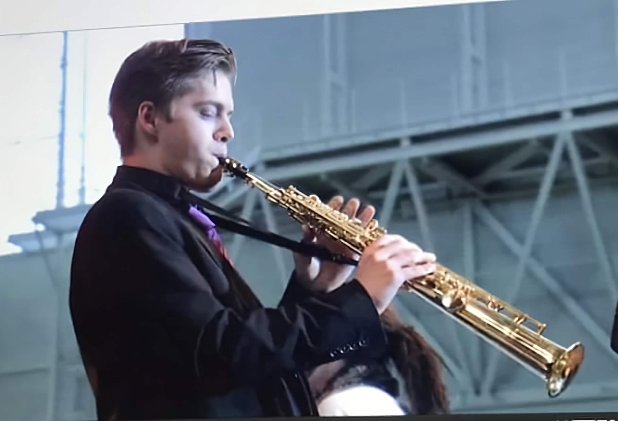 Picture of me playing a soprano saxophone